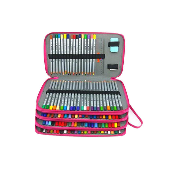Large 168 Slot Pencil Case Foldable Storage Organizer Pen Makeup Bag Capacity