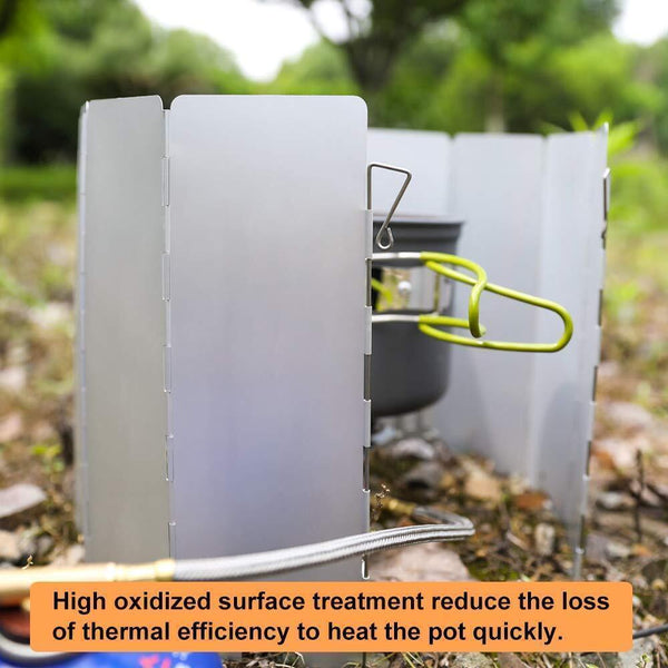 10PCS Folding Stove Wind Shield Outdoor Hiking Burner Windshield BBQ Windscreen