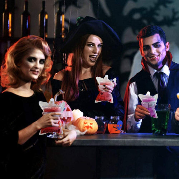 Reusable IV Blood Bags Halloween Haunted House Energy Drink Container AU