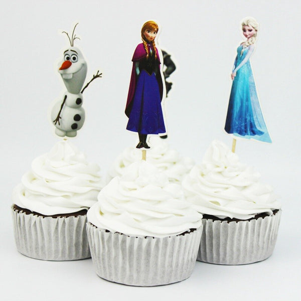 24PCS Frozen Cupcake Cake Topper Party Supplies Birthday Decoration