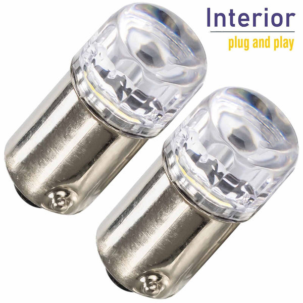 4X BA9S BAYONET WHITE LED LIGHT BULB 2SMD 2835 PARKER CAR GLOBE INTERIOR LED 12V