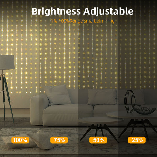 RGB Smart 400 LED Curtain String Light App Programmable DIY Hanging Fairy lamp