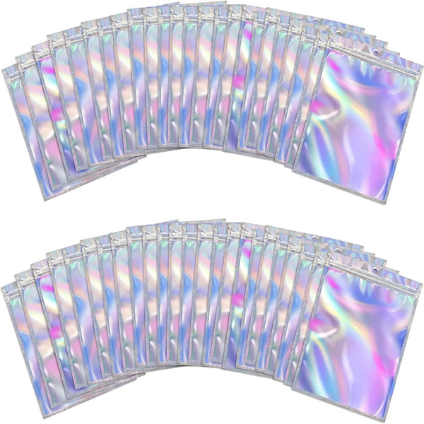 50PCS Clear Golden Zip Seal Bags Aluminum Foil Resealable Valve Zipper Pouch AU