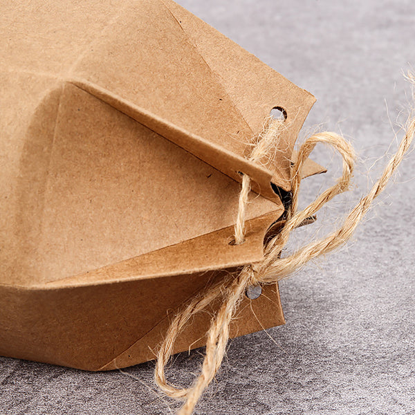 100 Pack Kraft Paper Candy Favor Boxes – Pillow Gift Boxes with Rope for Wedding, Christmas and Party Treats