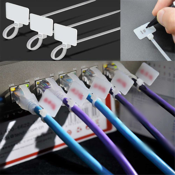 UP TO 300pcs 20 x 13MM Ethernet Wire Zip Cable Ties Tie Mark Tags Nylon Label AU