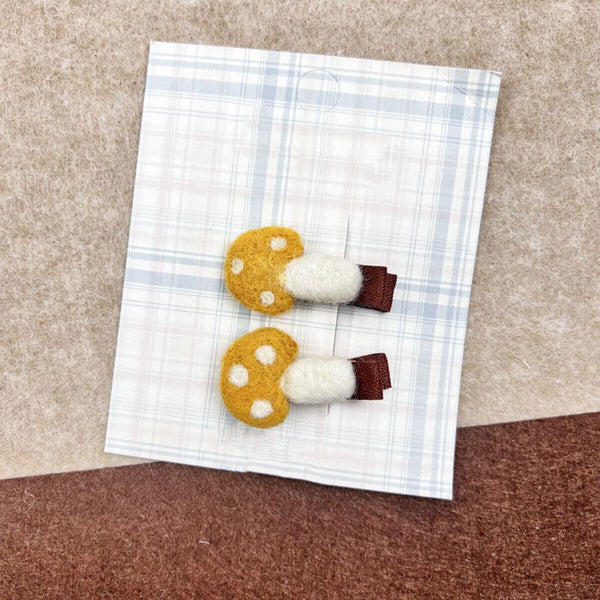 Autumn Winter Cute Mushroom Sheep Felt Hair Clip Children's Hair Accessories