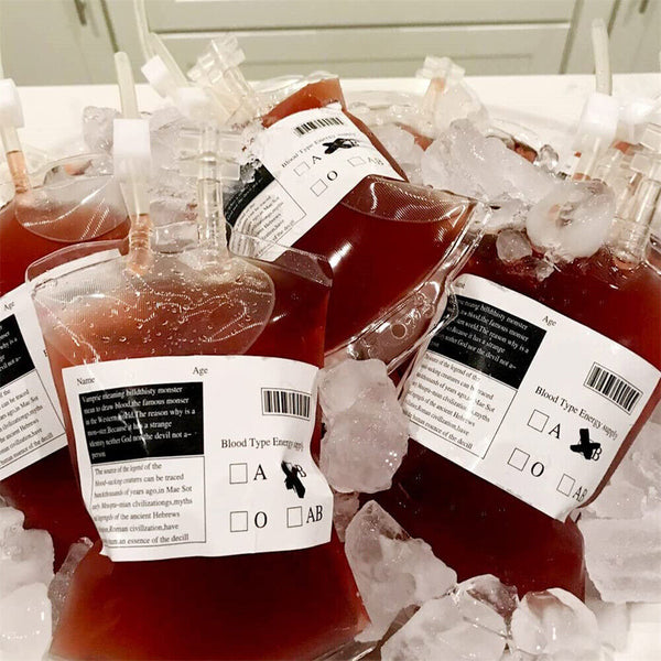 Reusable IV Blood Bags Halloween Haunted House Energy Drink Container AU