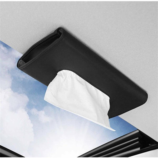 1PC Car Tissue Box Visor Napkin Holder Paper Towel Sun Visor Napkin Holder Black