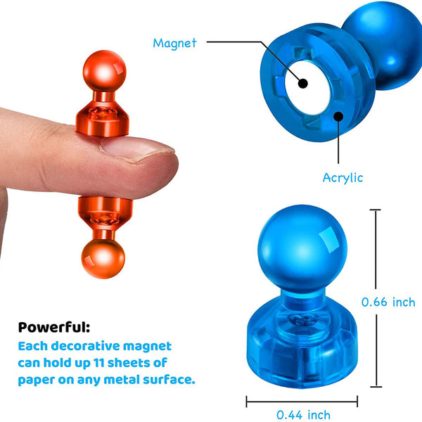 200PCS Magnets Push Pin Thumbtacks Magnets Fridge Whiteboard Magnets Office Tool