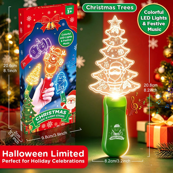 Santa Claus Handheld Glow Stick Tree Christmas Decoration Lights Holiday Party