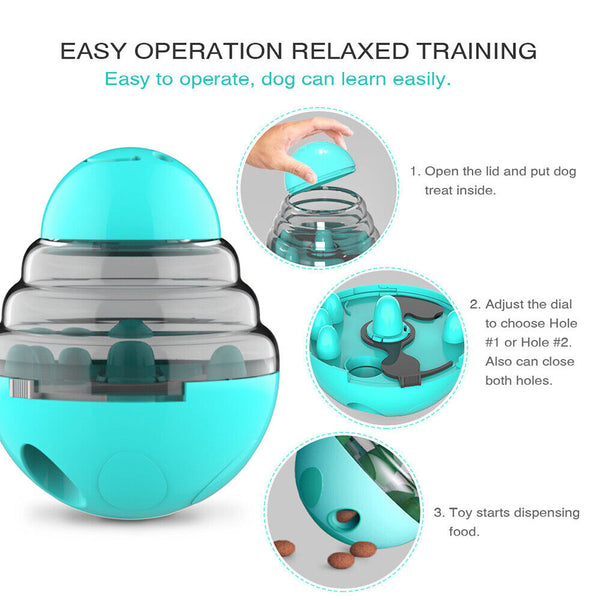 Food Feed Interactive Food Dispensing Toy Treat Ball Pet Dog Puppy IQ Test