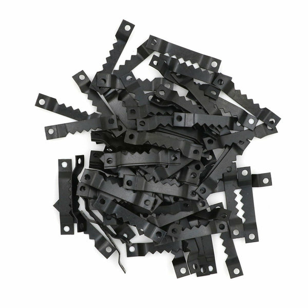 100Sets Sawtooth Picture Frame Hangers Oil Hanging Wall Hooks + Screws Black AU