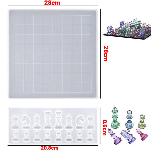 International Chess Set Silicone Resin Mold Jewelry Pendant Epoxy Casting Mould