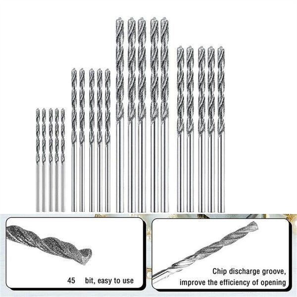 20pcs Diamond Drill Bit Set 4 Sizes 1mm 1.5mm 2mm 2.5mm Twist Tip Jewelry AU