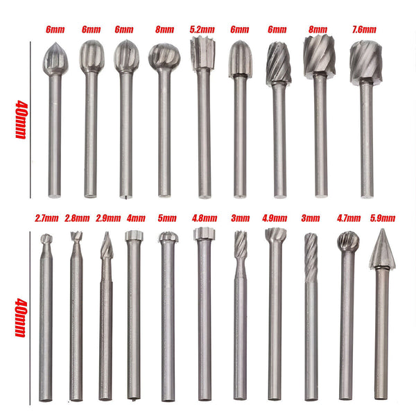 20pcs 3mm Solid Carbide Burrs Set for Rotary Tool Drill Die Carving Accessories