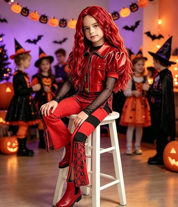 Descendants Costume Girls Kids – Rise of Red Book Week Cosplay Princess Dress with Wig