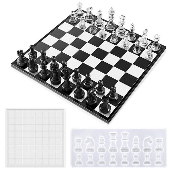 International Chess Set Silicone Resin Mold Jewelry Pendant Epoxy Casting Mould