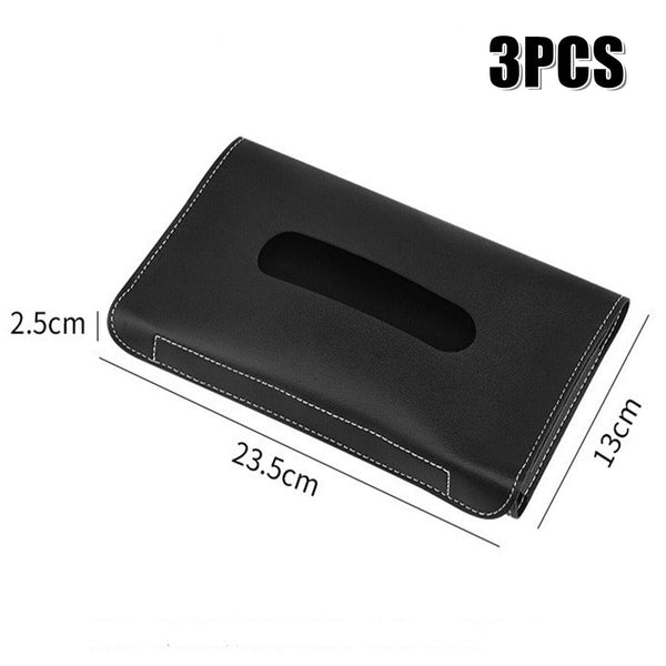 1-3PCS Car Tissue Holder Mask PU Leather Tissue Visor Holder for Car Backseat AU