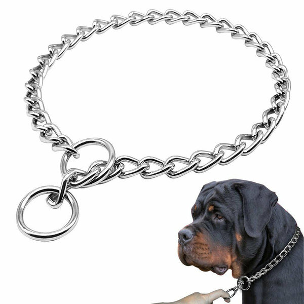 Heavy Duty Choker Collar Chain Dog Pet Slip Check Chains Round Twist Link Chrome