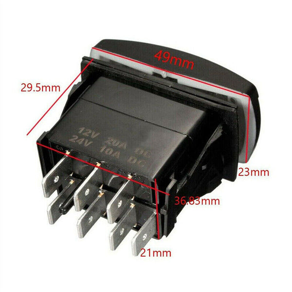 HIGH BEAM 12V Rocker Waterproof Toggle Switch Blue LED Car Boat Caravan