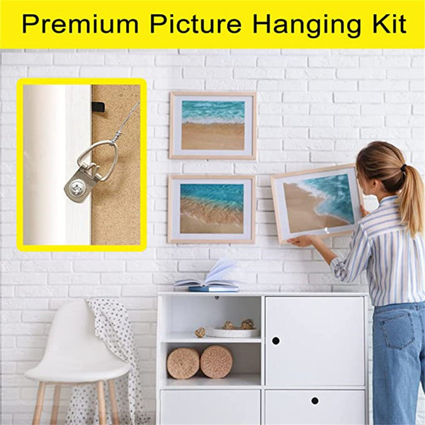50Pcs Medium D-Ring Painting Picture Frame Hanger Hanging Hooks+Screw Silver AUS