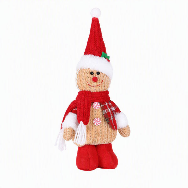 Jingle Jollys Christmas Gingerbread Man Standing Ornament Knitted Xmas Decor