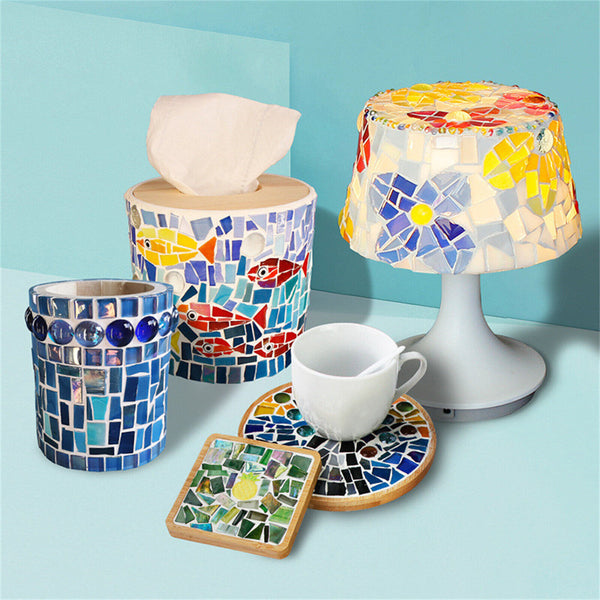 100g Mixed Crystal Glass Mosaic Tiles Kitchen Bathroom DIY Art Craft Supplies AU