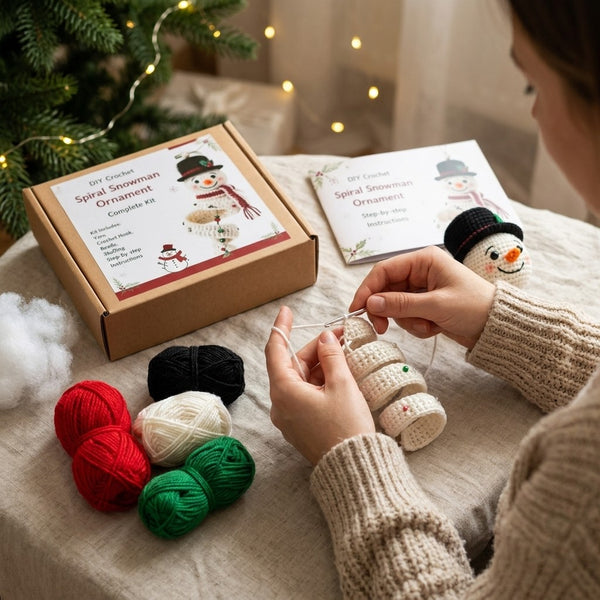 Crochet Christmas Tree Spiral Ornament DIY Kit Christmas Tree Crochet Craft Kit