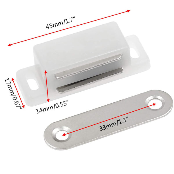 21 Sets Magnetic Door Catch Latch Cabinet Cupboard Wardrobe Door Catch with Screws
