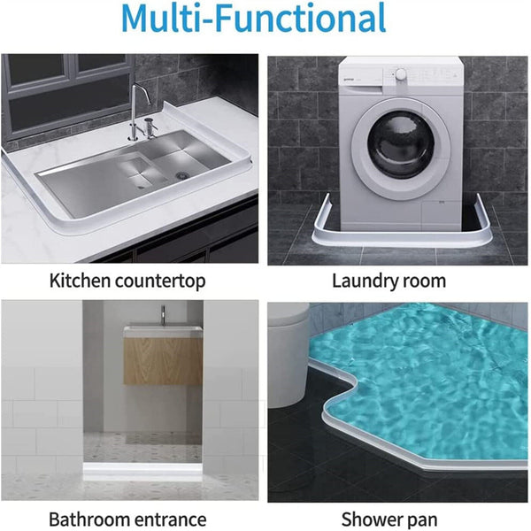 Rubber Silicone Shower Barrier Water Stopper Bathroom Waterproof Strip