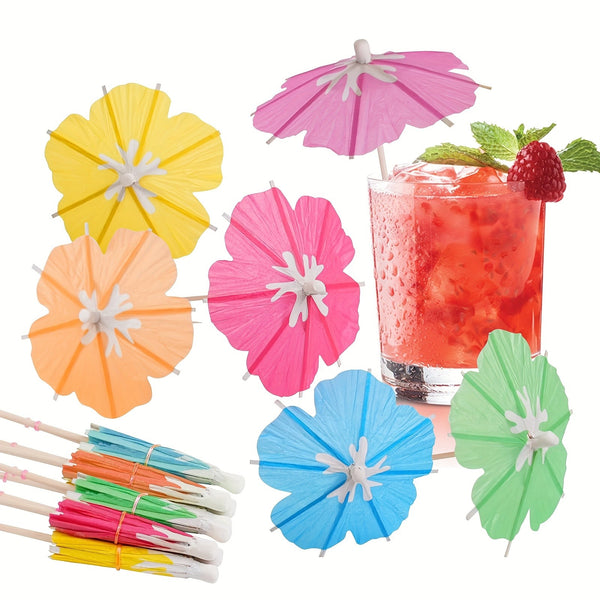 50-500pcs Cocktail Umbrella Fruit Picks Party Drinks Bar Parasols Hawaii Sticks