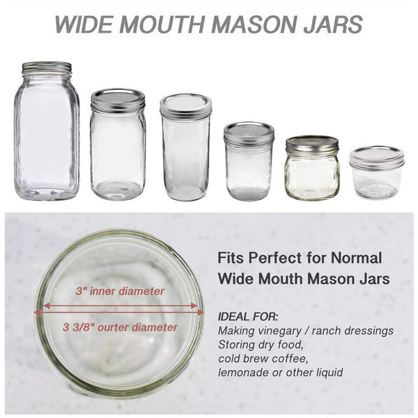 Splits Lids Sealing Storage Solid Caps Cover for Regular/Wide Mouth Jar