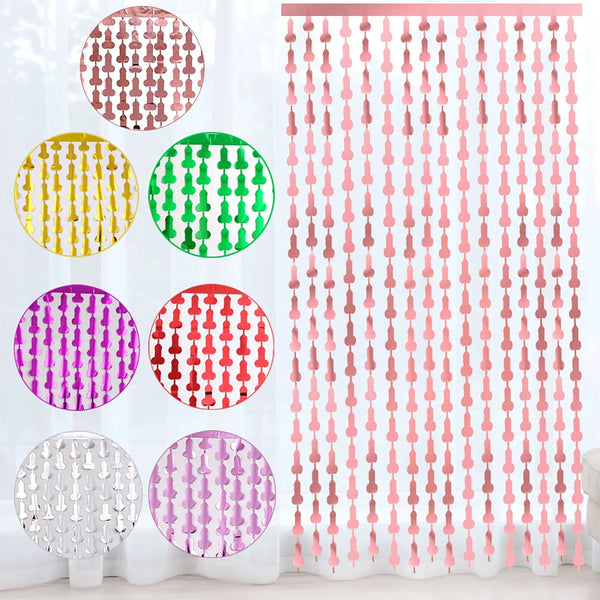 Willy Tinsel Curtain Rose Gold Metalic BackDrop 1m x 2m Hens Party Penis Decor