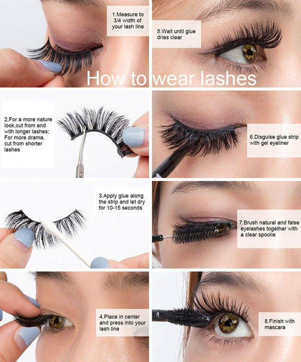 14 Pairs Long Soft False Eyelashes Natural Mink Fake Lashes Set 3D Mixed Layered