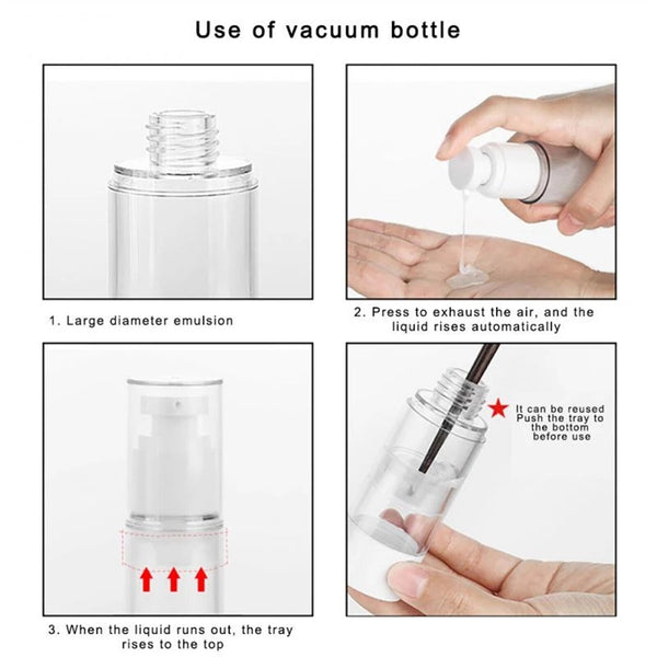2-4Pcs Vacuum Pump Bottle Empty Lotion Sub-Bottling Airless Bottle Container AUS