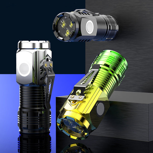2X Three-Eyed Monster Mini Flashlight Flash Super Power Waterproof Camping Light