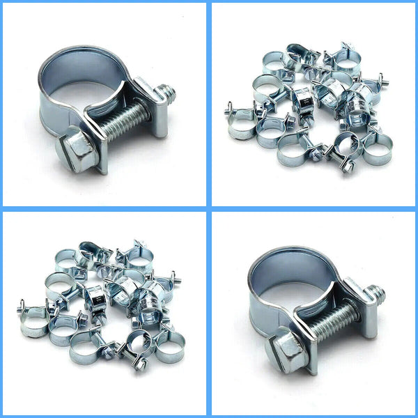 10pcs galvanized iron fuel hose clamps for automobile air pipe secure gri AU