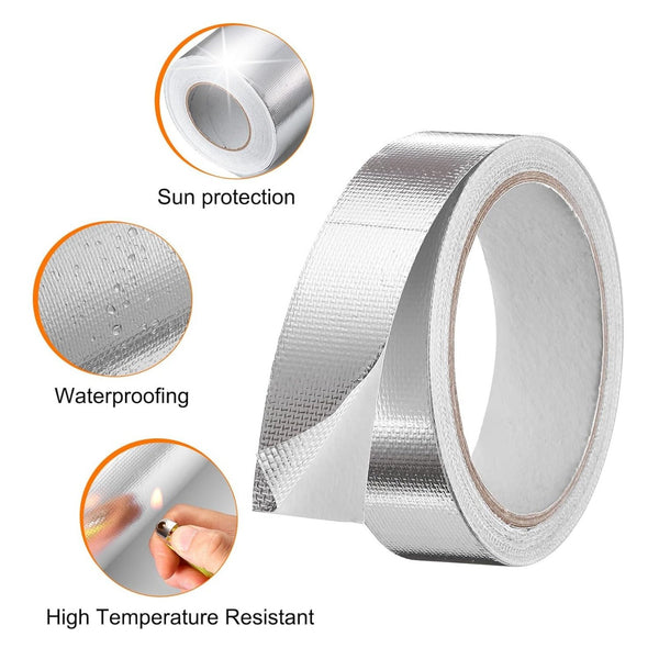 10PCS Aluminium Foil Tape 20mm x 20m Heat Resistant Adhesive Sealing Tape
