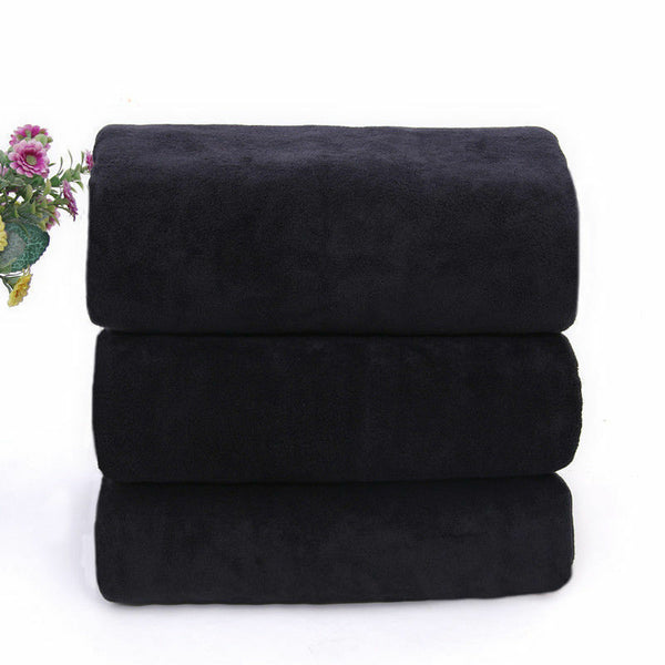 Microfiber Towel GYM Sport Footy Travel Camping Swimming Drying Microfibre Black