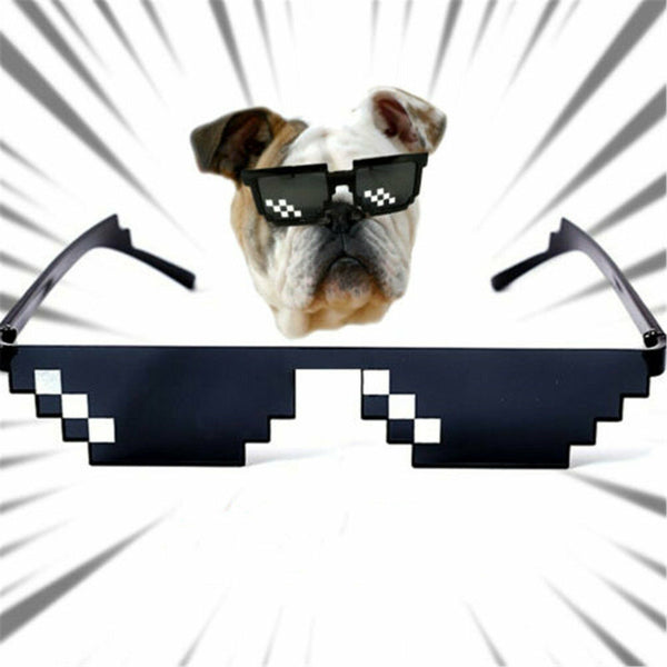2PCS Chic MEME Deal IT Thug Life Attitude Stylish Glasses 8 Bit Pixel Sunglasses