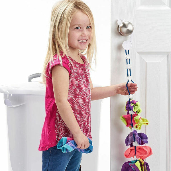 Rope Tidy Clothesline Locks Sock Closet Organizer Storage Hangers Laundry Helper