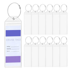 UP 20PCS Cruise Ship Luggage Tags Holders Zip Pouch Keyring Steel Wire Cable AU
