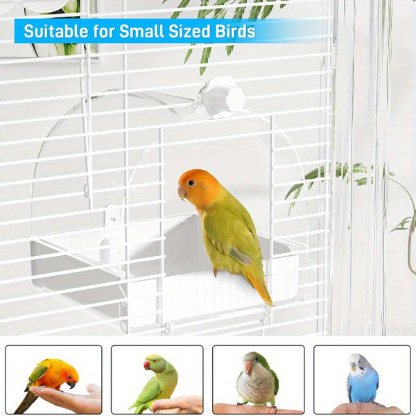 Bird Water Bath Tub For Pet Cage Hanging Bowl Parrot Birdbath Pet Cleaning