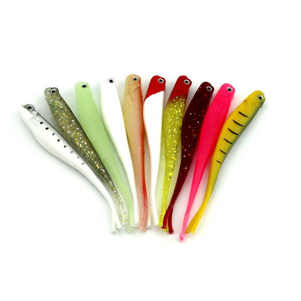 10Pcs Soft Fishing Lures Fake Bait Bionic Fishing Lure Saltwater & Freshwater AU