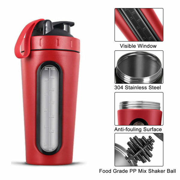 700ml Milkshake  Drink Cup   Sport   Stainless Steel  Water Bottle Shake Protein