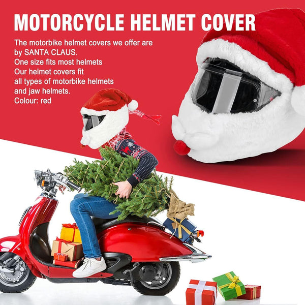 Christmas Helmet Cover For Motorcycle Motorbike Helmet Case Santa Claus hat