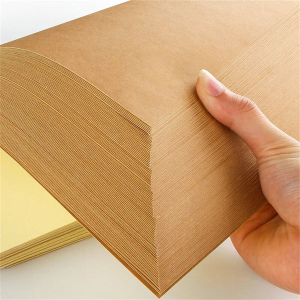 100X A4 Self Adhesive Brown Kraft Sticker Paper Sheet Label Laser Inkjet Printer