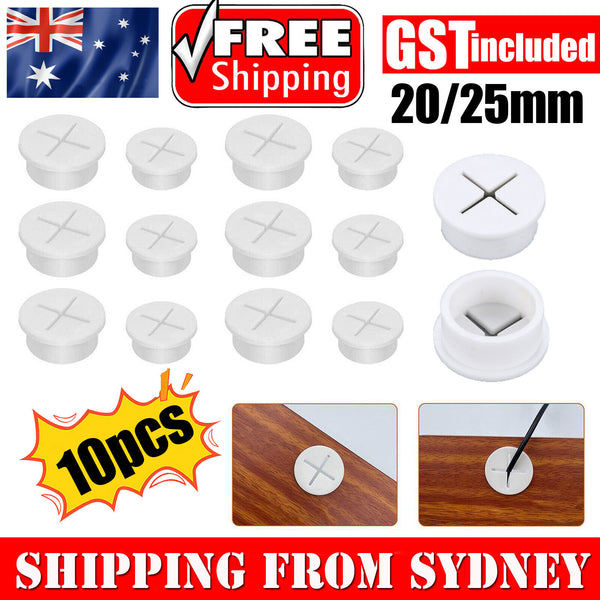 10 PCS Desk Cord Grommet Flexible Silicone Cable Hole Cover Round Gasket AU