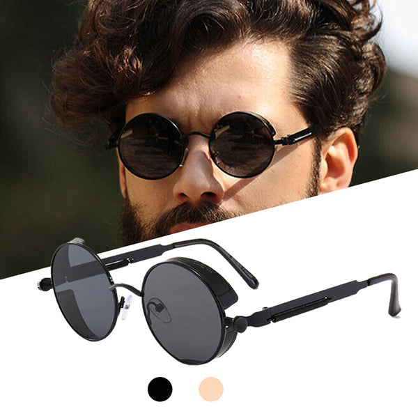 Round Polarized Vintage Steampunk Sunglasses for Men Women Retro Sun Glasses Hot