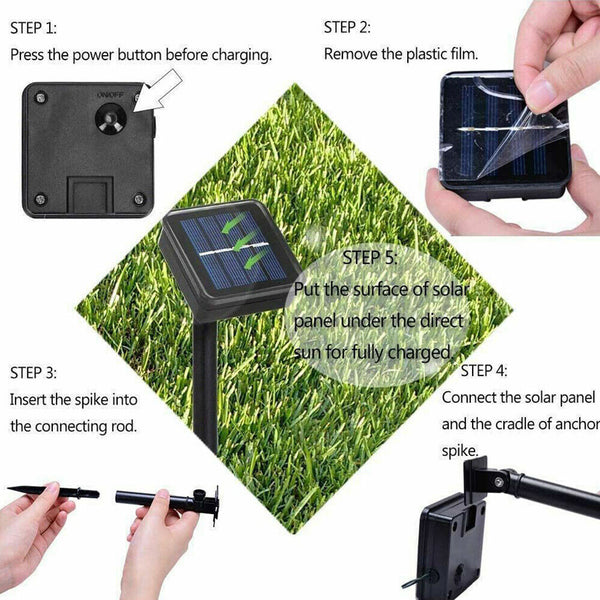 Lawn 4 Paw Print Lights Walkway Dog Path Patio Yard Solar Cute Decor Garden LED